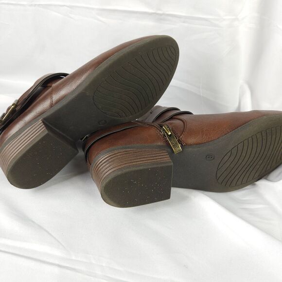 Lauren Blakwell Womens 8 Brown Penelope Side Zip Bootie Ankle Boots - Picture 4 of 10